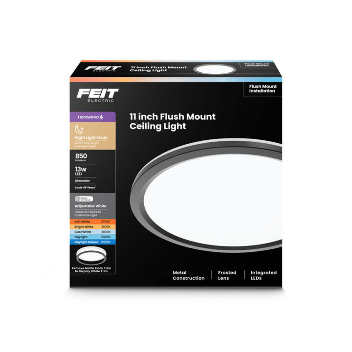Feit Electric 1-2/5 Inch 13W 850 Lumens LED Ceiling Light Fixture White, large image number 1
