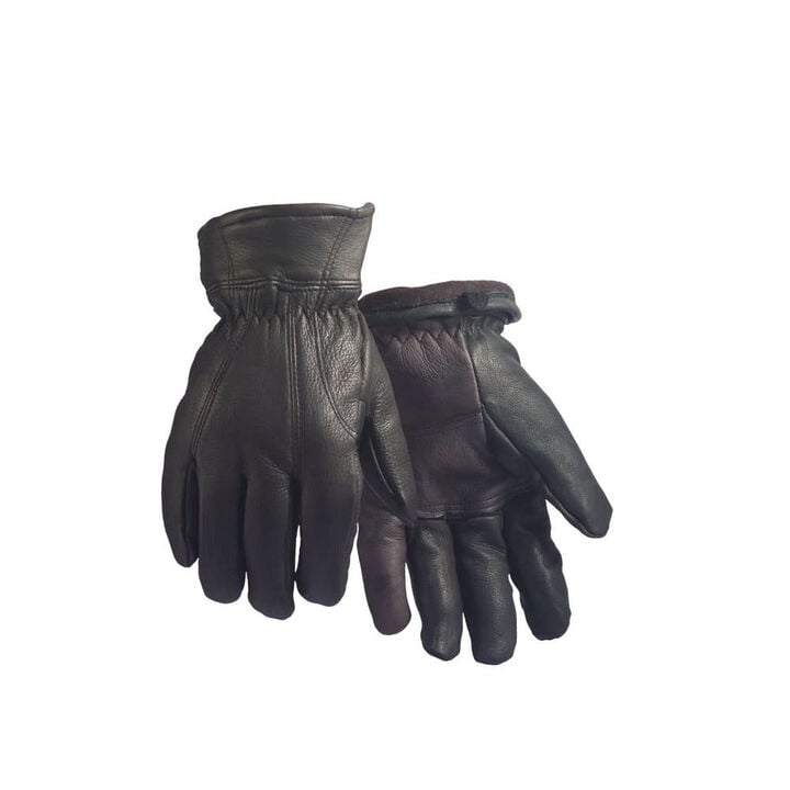 Hand Armor Mens Lined Grain Deerskin Gloves Black Large