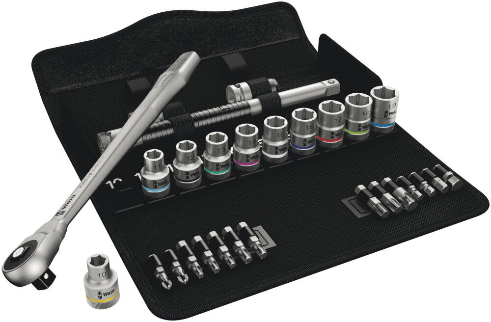 Wera Tools 8100 SC 7 1/2 in Drive Zyklop Metal Ratchet Set 28pc, large image number 1