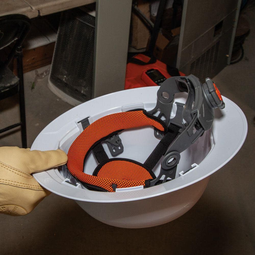 Klein Tools Hard Hat Non-vented Full Brim with Rechargeable Headlamp White, large image number 4