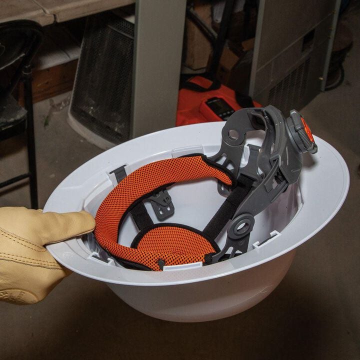 Klein Tools Hard Hat Non-vented Full Brim with Rechargeable Headlamp White, large image number 3