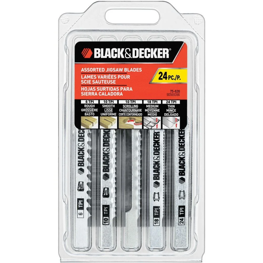 Black and Decker Assorted Wood And Metal Jigsaw Blades Set, 24 Pieces, large image number 1