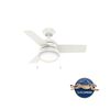 Hunter Fan Aker Ceiling Fan 36in Fresh White/Natural Wood, small