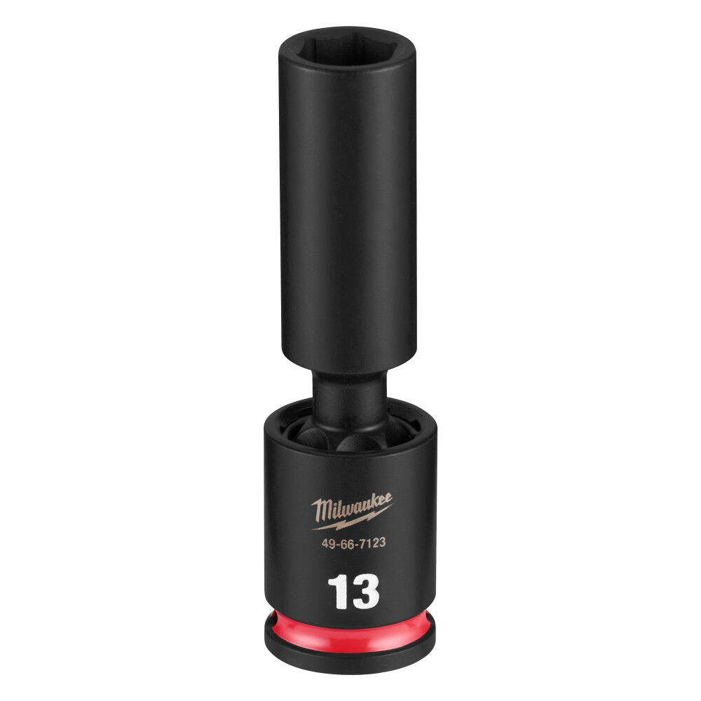 Milwaukee SHOCKWAVE Impact Duty 3/8 Inch Drive 13MM Deep Swivel Socket - 49-66-7123