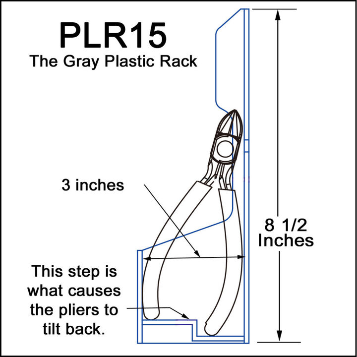 Plyworx PlyPliersrack Gray ABS Plastic 15 Slot, large image number 2
