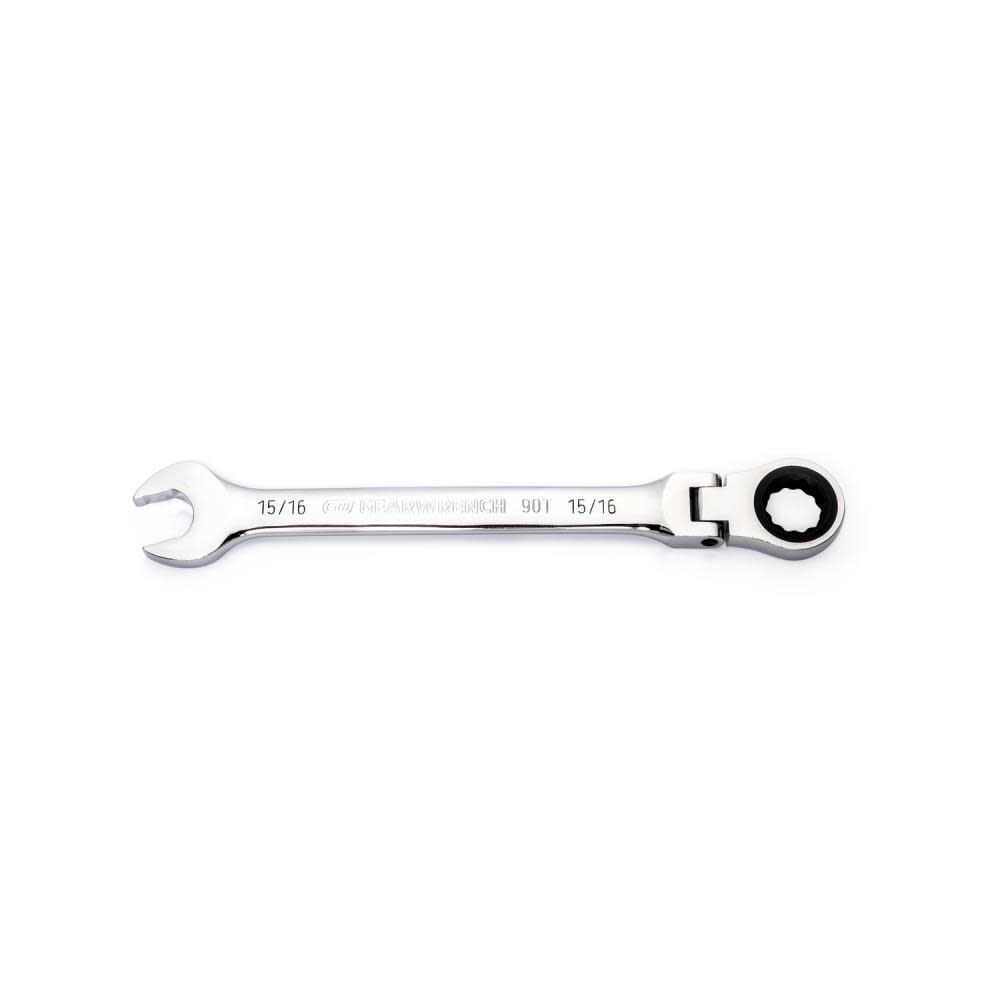 GEARWRENCH 15/16in 90T 12 Point Flex Head Ratcheting Combination Wrench, large image number 1