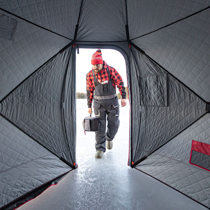 Eskimo QuickFish 3HD, Pop-Up Portable Shelter, No-Trip Door, Red/Black, Three Person, large image number 2