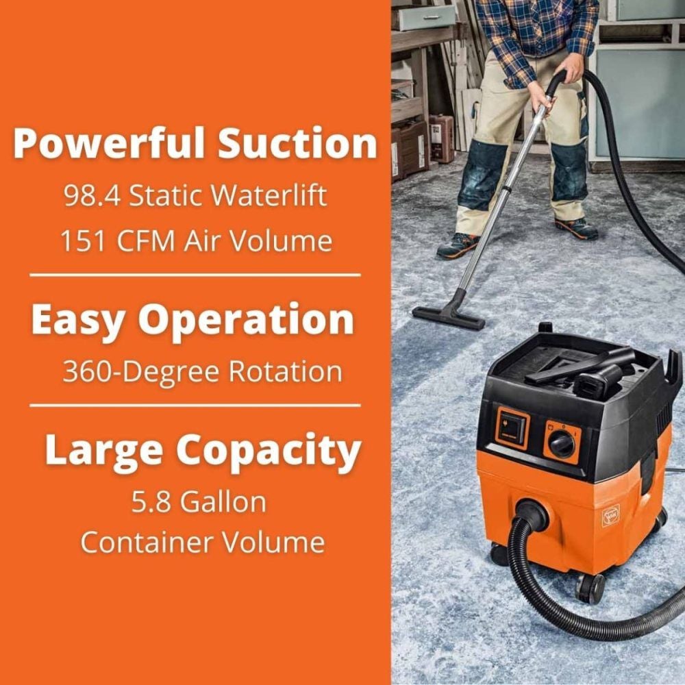 Fein Turbo I 1100W Wet/Dry Vacuum and Accessory Kit Bundle, large image number 6