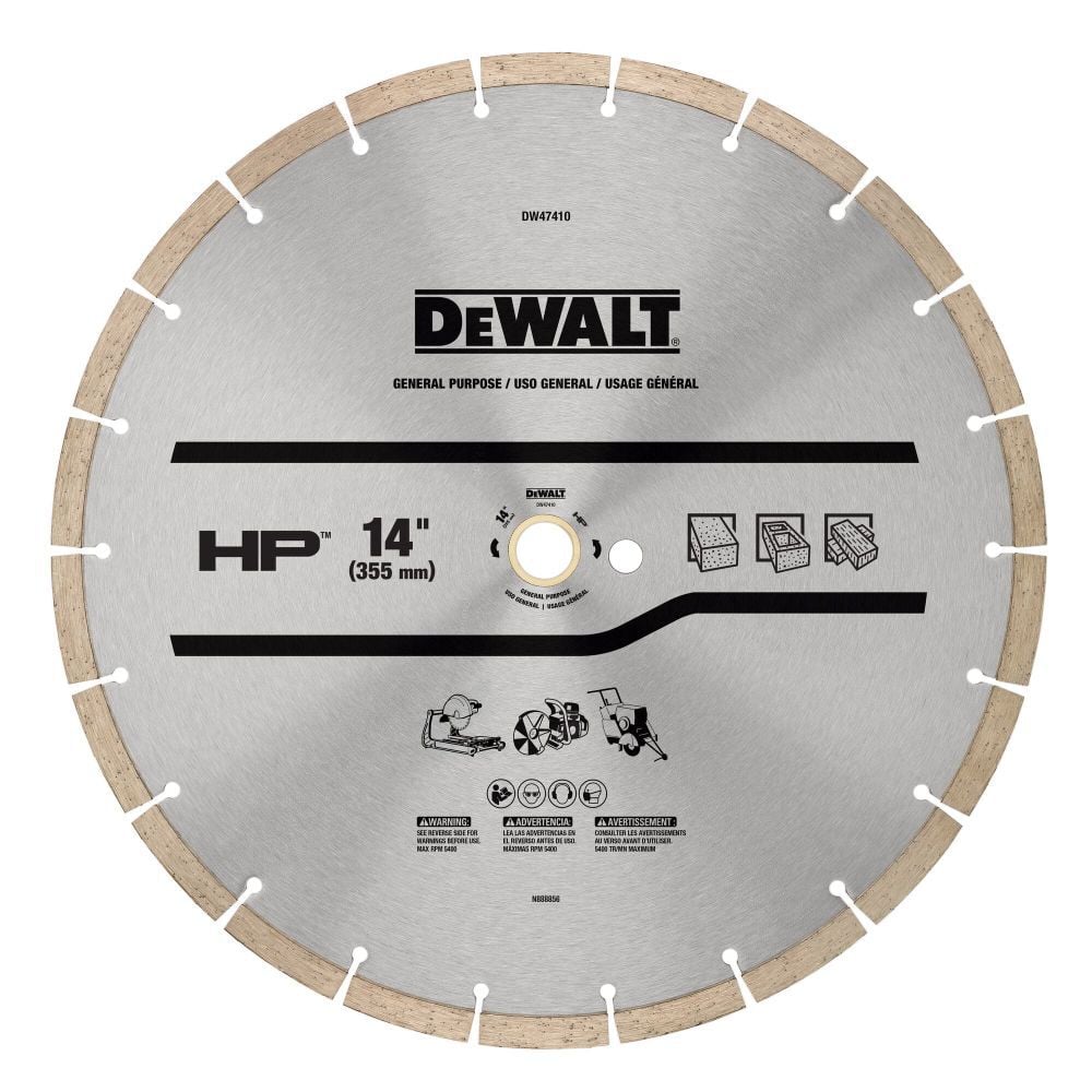 DEWALT HP 14 Inch Segmented Rim Diamond Blade for General Purpose Concrete – DW47410