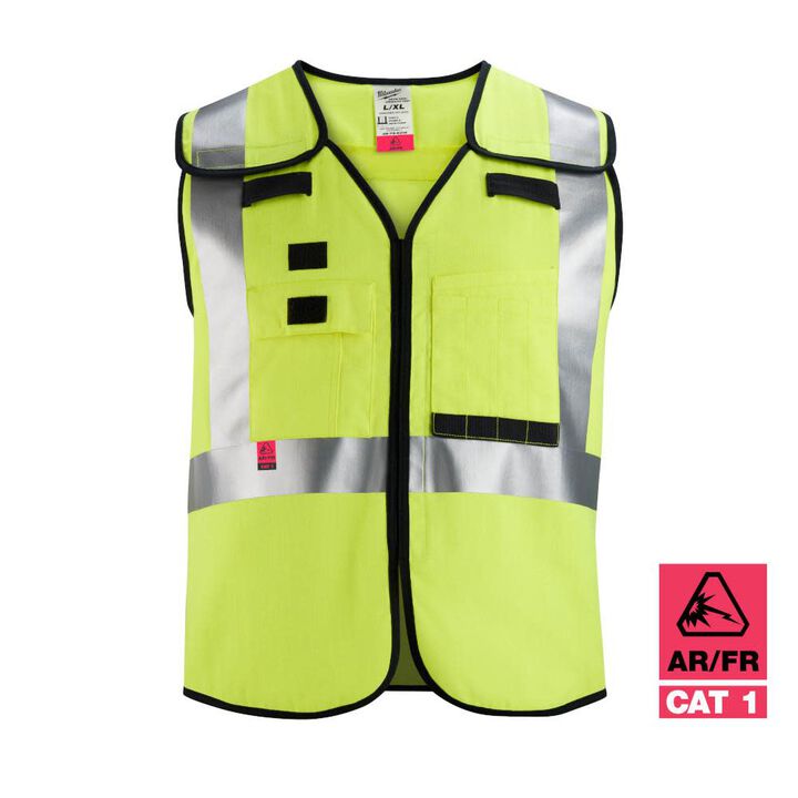 Milwaukee High Vis Safety Vest Yellow Class 2 Breakaway AR/FR Cat 1 S/M, large image number 1