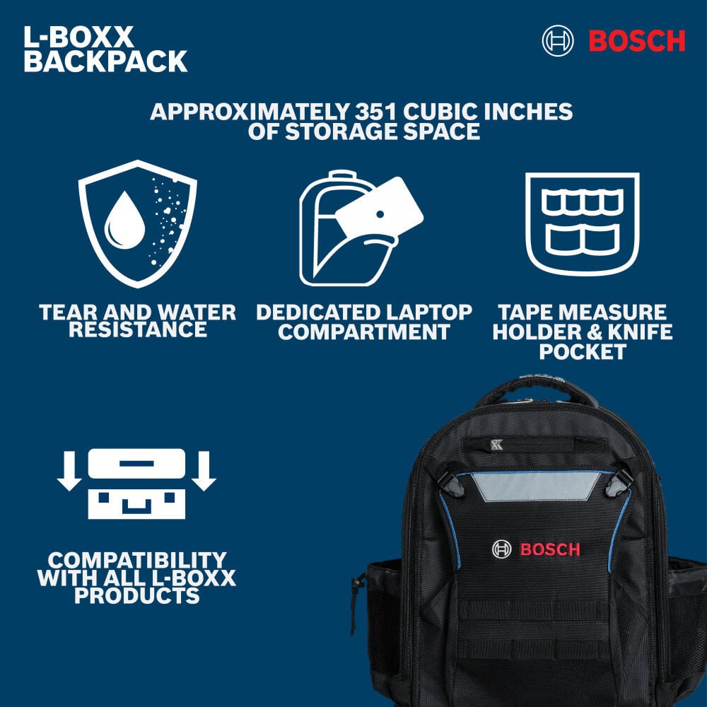 Bosch L-BOXX Contractor Backpack Black, large image number 4