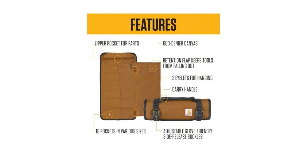 Carhartt Brown Polyester Utility Roll Organizer, large image number 6