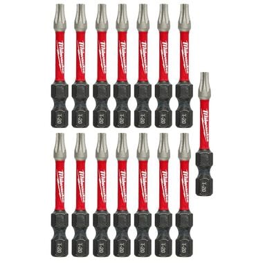 Milwaukee SHOCKWAVE 2 in Impact T20 Power Bits 15 Pack