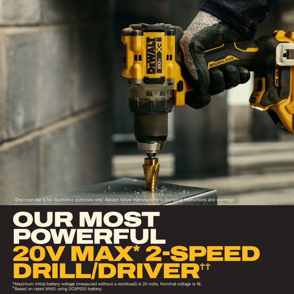 DEWALT 20V MAX XR 1/2 Inch Drill Driver Kit with 5 Ah POWERSTACK, large image number 5