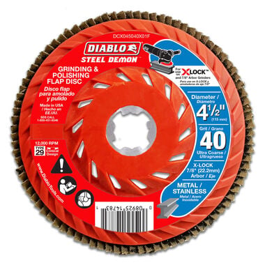 Diablo Tools 4-1/2 in. 40-Grit Flap Disc for X-Lock and All Grinders
