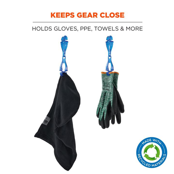 Ergodyne Squids 3400-ECO Recycled Glove Clip Holder with Dual Clips, Blue, large image number 2