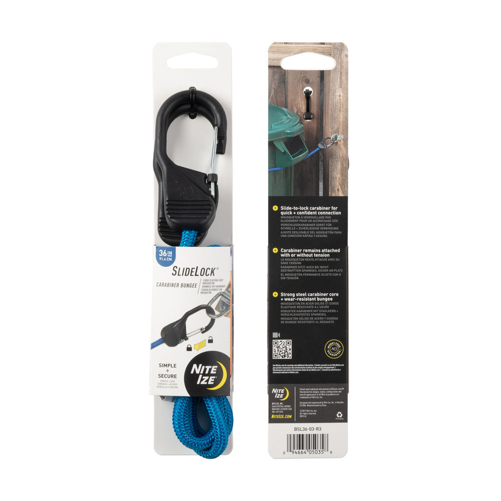 Nite Ize SlideLock Carabiner Bungee 36in Blue, large image number 3