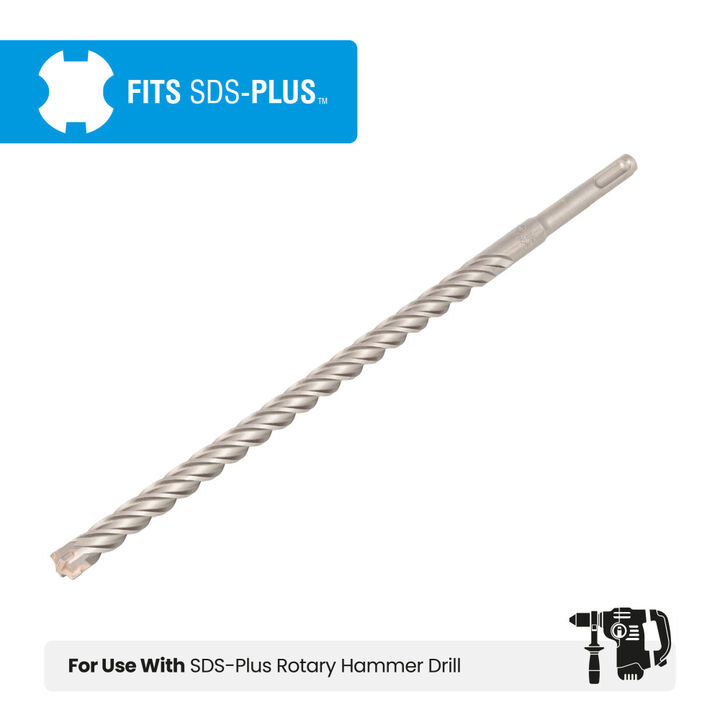 Spyder 1/2 Inch x 12 Inch SDS-Plus 4-Cutter Carbide-Tip Hammer Drill Bit, large image number 3