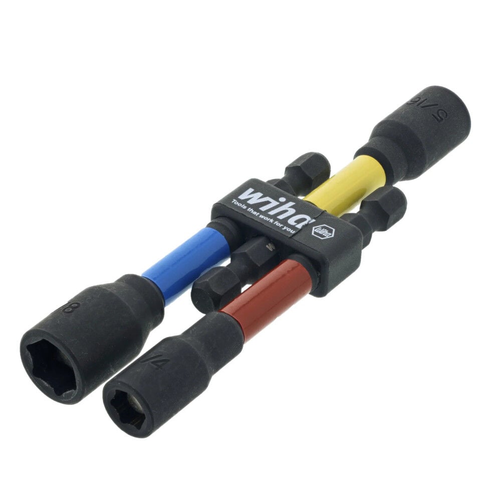 Wiha Color Coded Magnetic Nut Setter SAE 3 Piece Set, 3 Inch, large image number 2