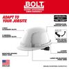 Milwaukee White Front Brim Vented Hard Hat with 6pt Ratcheting Suspension Type 1 Class C & BOLT USB Cooling Fan Bundle, small image number 3