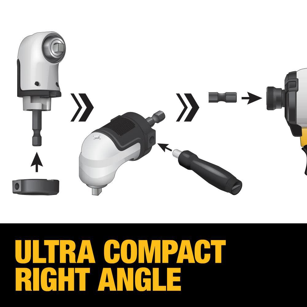 DEWALT FLEXTORQ 1/4in Square Drive Modular Right Angle Attachment, large image number 9
