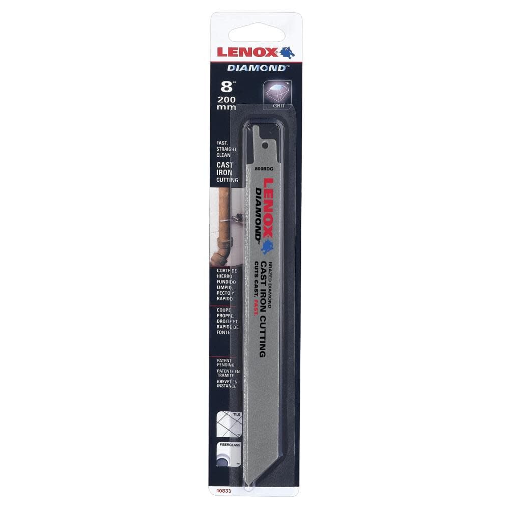 Lenox 8-in Grit-TPI Diamond Grit Reciprocating Saw Blade, large image number 1