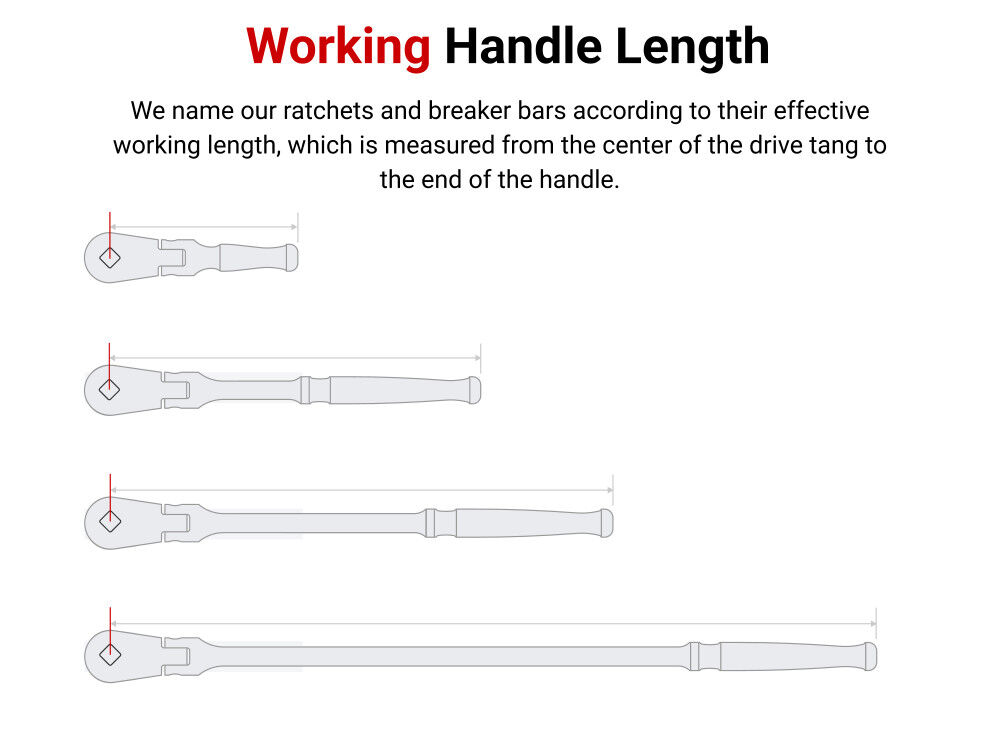 Tekton 1/2 Inch Drive x 6 Inch Flex Head Non-QR Stubby Ratchet, large image number 4