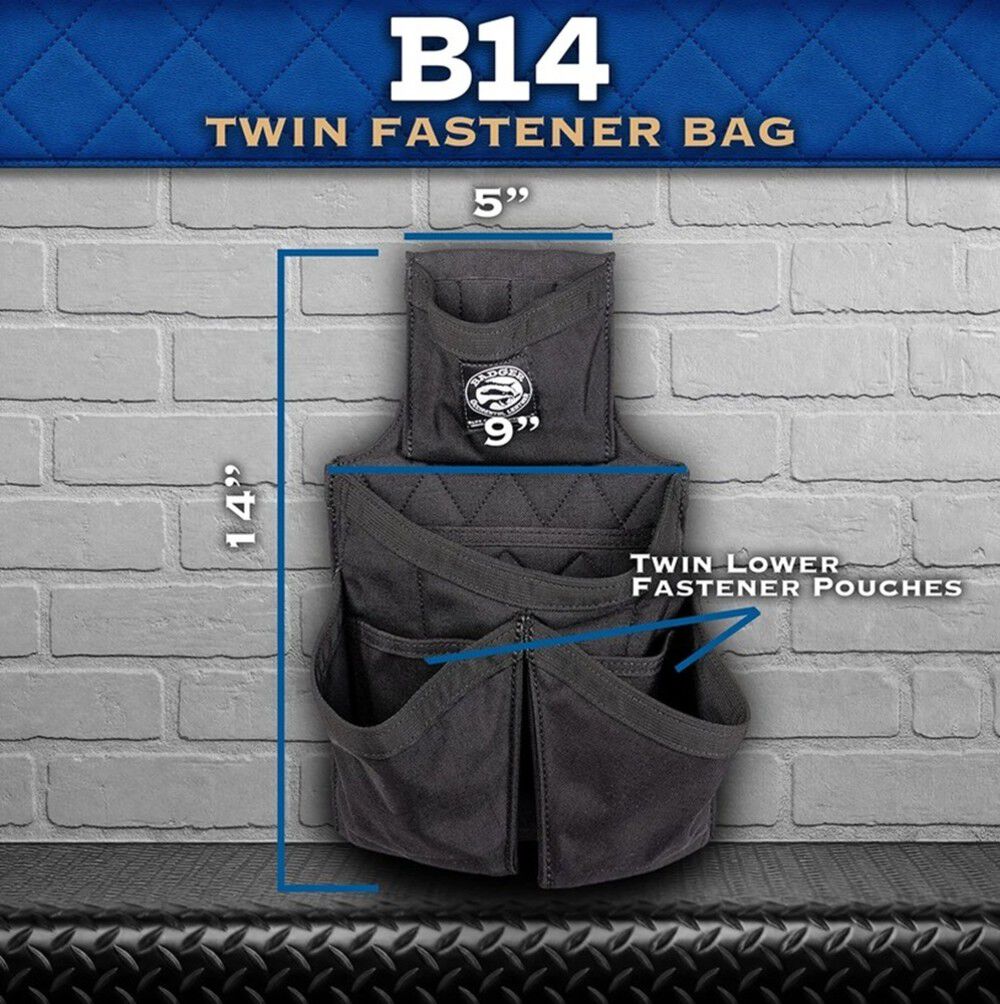 Badger Tool Belts B14 Twin Fastener Bag - Left Handed, large image number 3