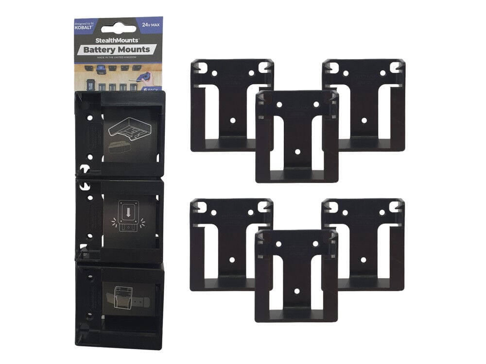 Stealthmounts Battery Mounts for Kobalt 24v 6 Pack Black – BM-KO24-BLK-6