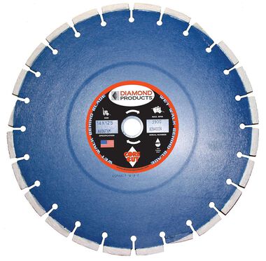 Diamond Products Pro Blue Wet Green Concrete Blade 14 in x .125 x 1 in