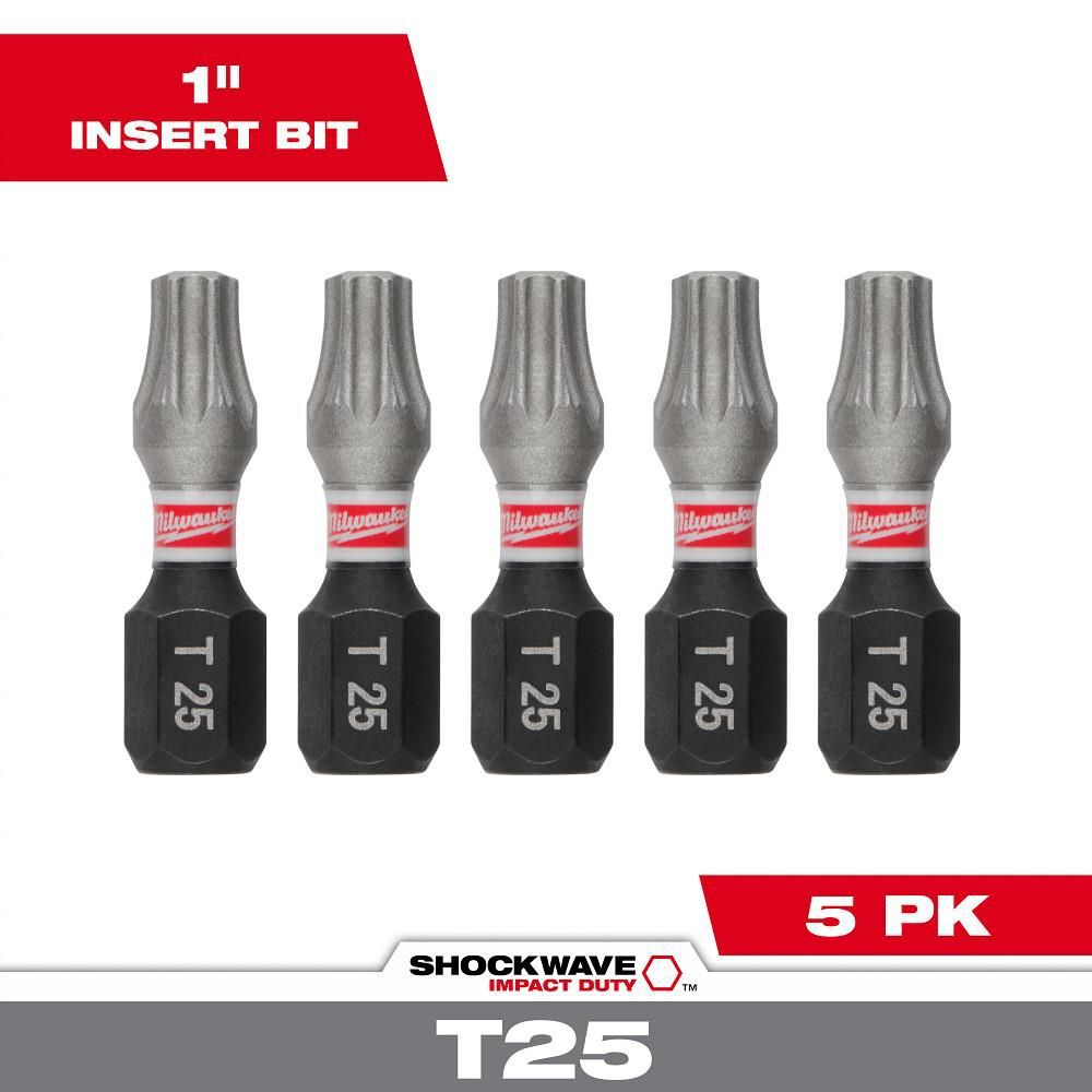 Milwaukee SHOCKWAVE 1 in. T25 Impact Driver Bits 5PK, large image number 1