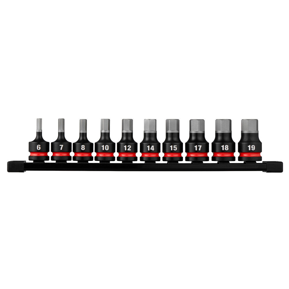 Milwaukee SHOCKWAVE Impact Duty 1/2 Inch Drive 2 Inch Hex SAE/Metric Bit Socket Set 20 Pieces - 49-66-7260