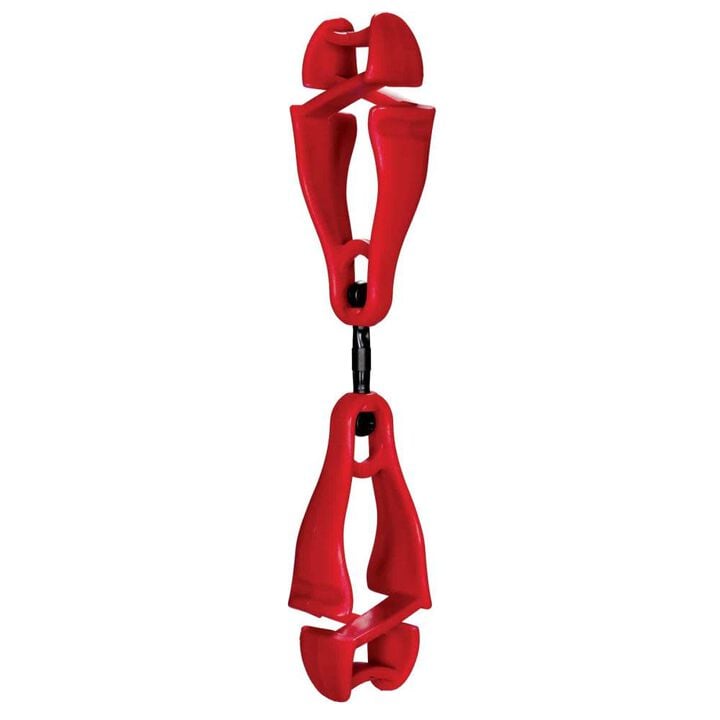 Ergodyne 3420 Red Swiveling Glove Clip Holder Dual Clips