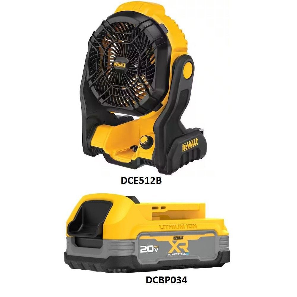 DEWALT 20V MAX Jobsite Fan & 20V MAX XR POWERSTACK Compact 1.7Ah Battery Bundle, large image number 2