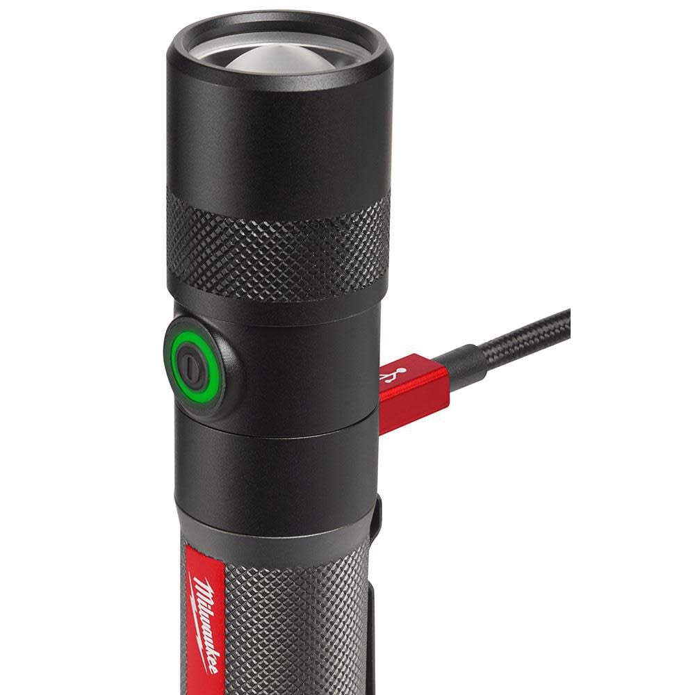 Milwaukee USB Rechargeable 1100L Twist Focus Flashlight 2161 21 Acme Tools