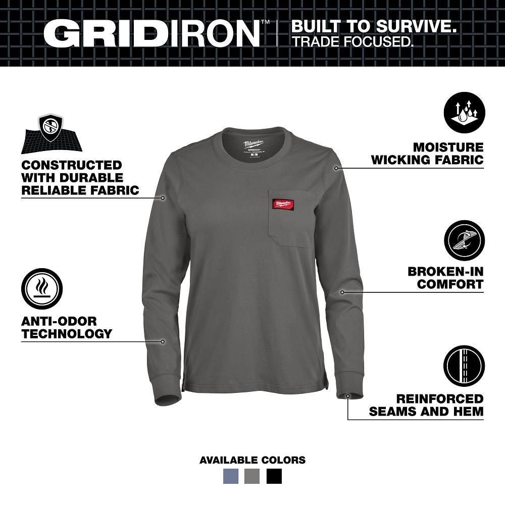 Milwaukee Women's GRIDIRON Pocket T-Shirt - Long Sleeve, large image number 2