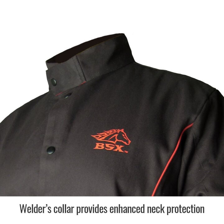 Black Stallion Welding Jacket 9oz Black FR Cotton Large, large image number 1