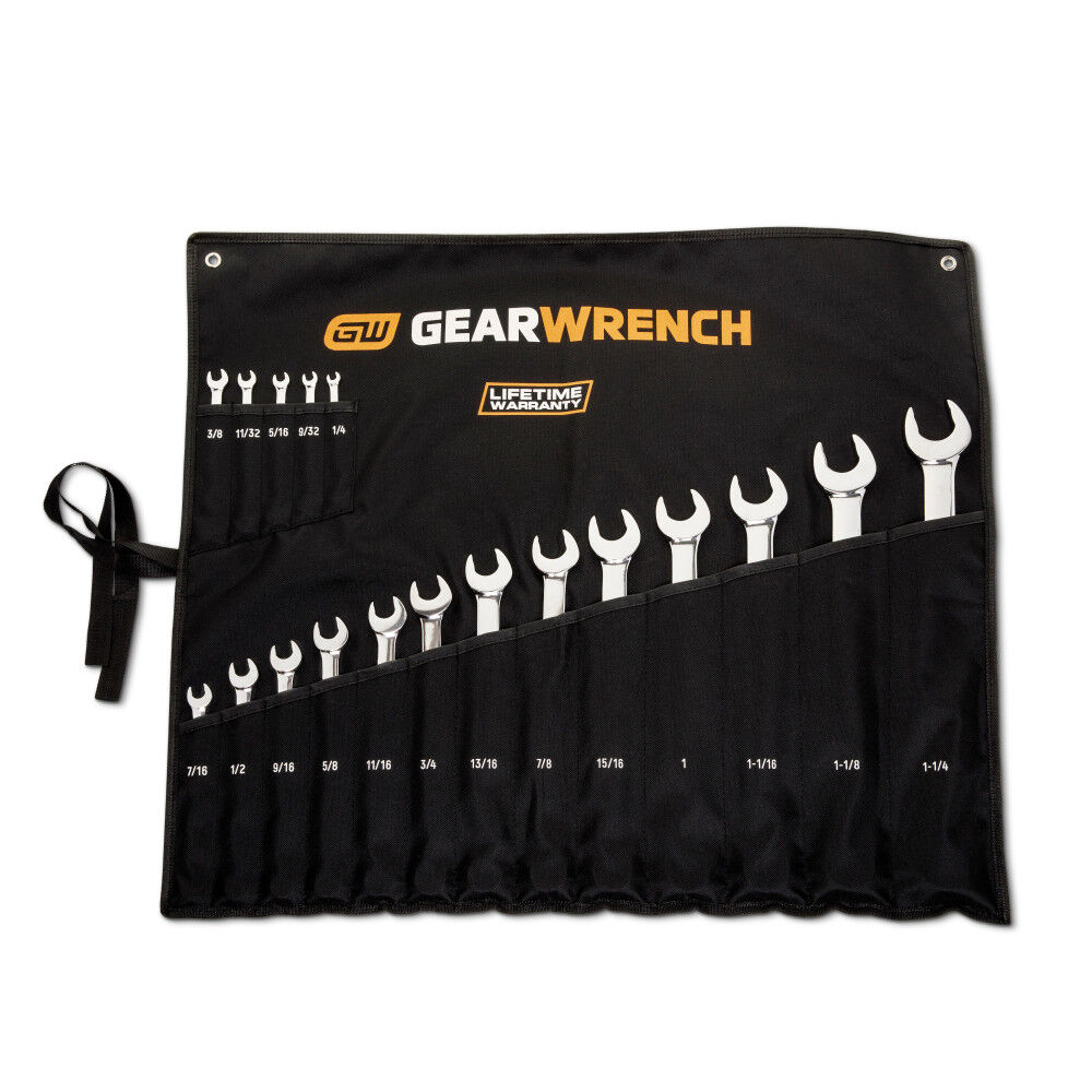 GEARWRENCH 18 Pieces 12 Point SAE Hi-Viz Long Pattern Combo Wrench Set, large image number 3