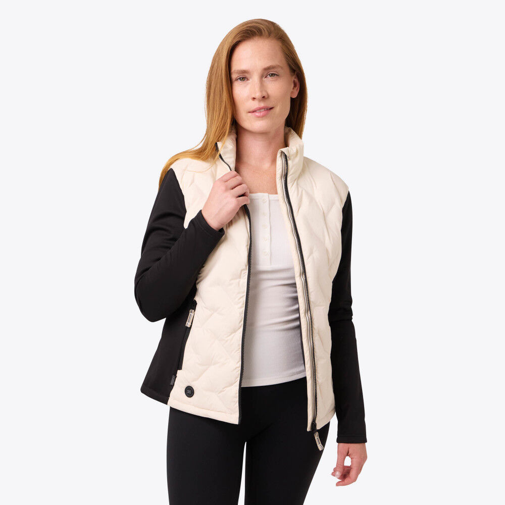 Mobile Warming Womens Aria Hybrid Black and Cream Heated Jacket Kit 2X, large image number 5