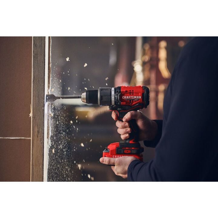 CRAFTSMAN V20 BRUSHLESS RP Cordless 1/2 Inch Hammer Drill With Two 2.0 Ah Batteries and Charger, large image number 7