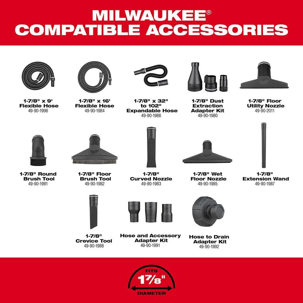 Milwaukee M18 FUEL Vacuum Kit 9 Gallon 36V Wet/Dry, large image number 9
