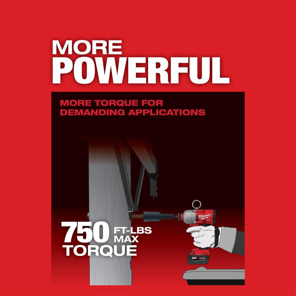 Milwaukee M18 FUEL 7/16inch Hex Utility High Torque Impact Wrench with ONE-KEY Reconditioned (Bare Tool), large image number 4