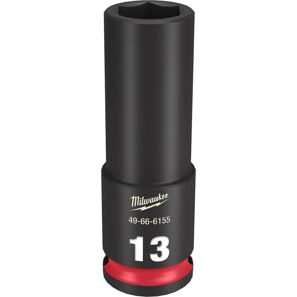 Milwaukee SHOCKWAVE Impact Duty Socket 3/8in Drive 13MM Deep 6 Point, large image number 1