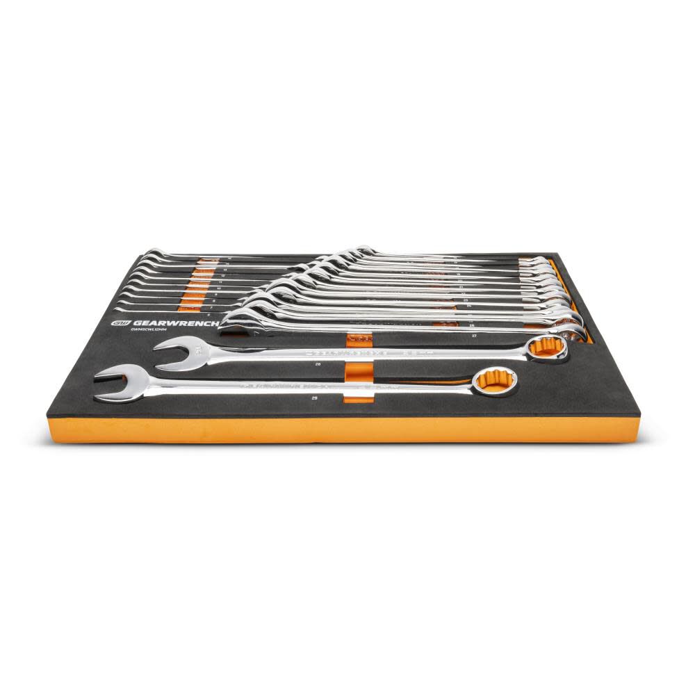 GEARWRENCH 12 Point Long Pattern Combination Metric Wrench Set in Foam Storage Tray 24pc
