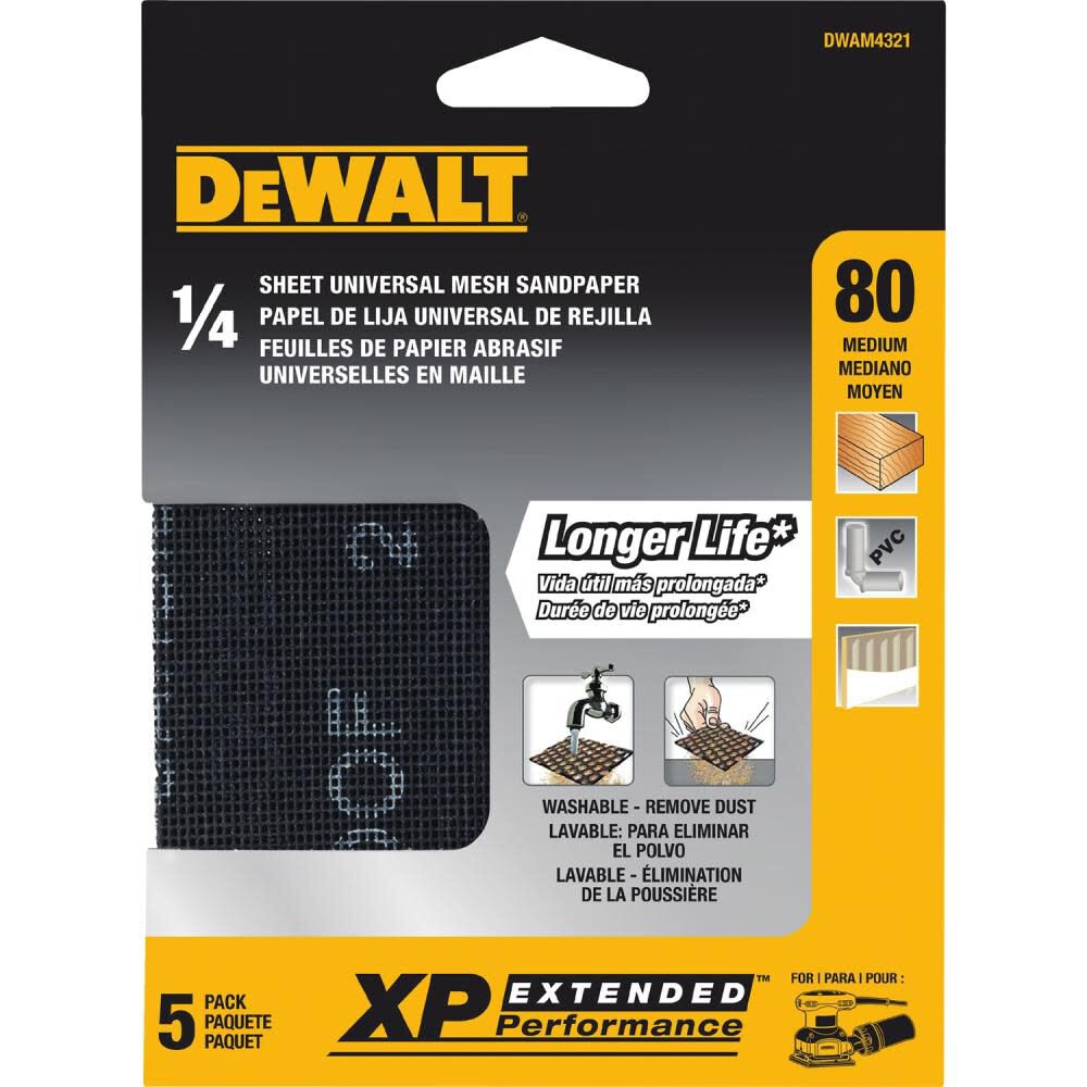DEWALT Mesh 1/4 Sheet 80 Grit (5 PACK), large image number 2