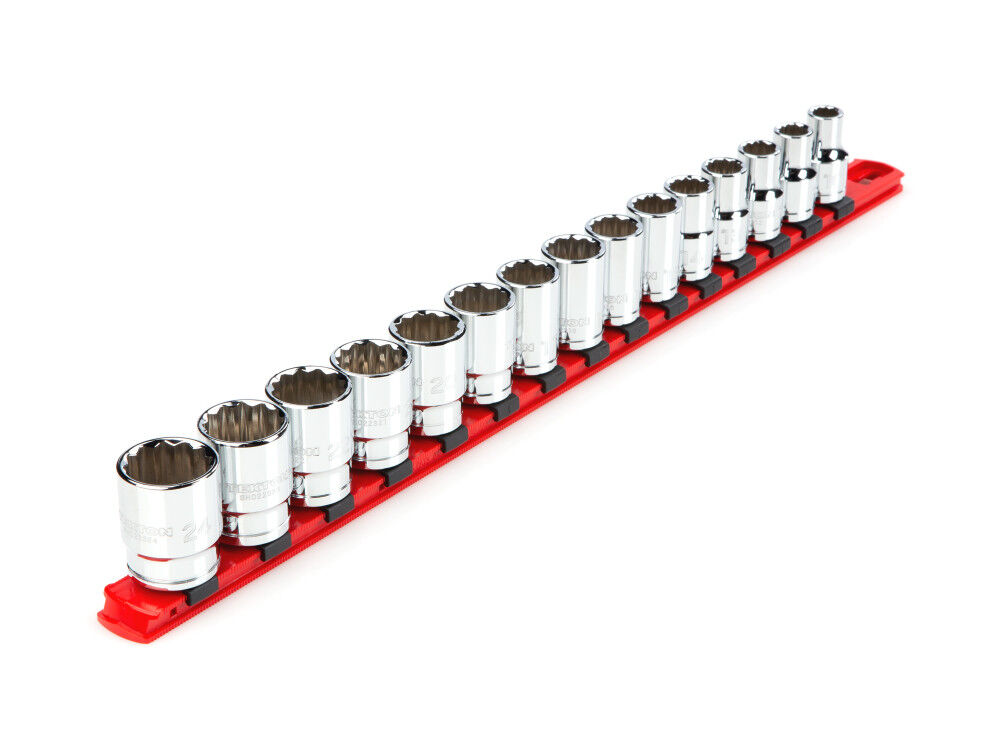 Tekton 1/2 Inch Drive 12-Point Socket Set with Rail, 15 Pieces (10-24 mm), large image number 2