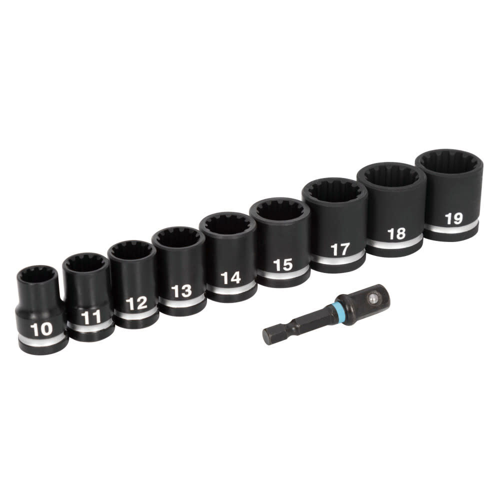 Spyder 3/8 Inch Drive Metric Impact Socket Set with Adapter, 10 Pieces, large image number 1
