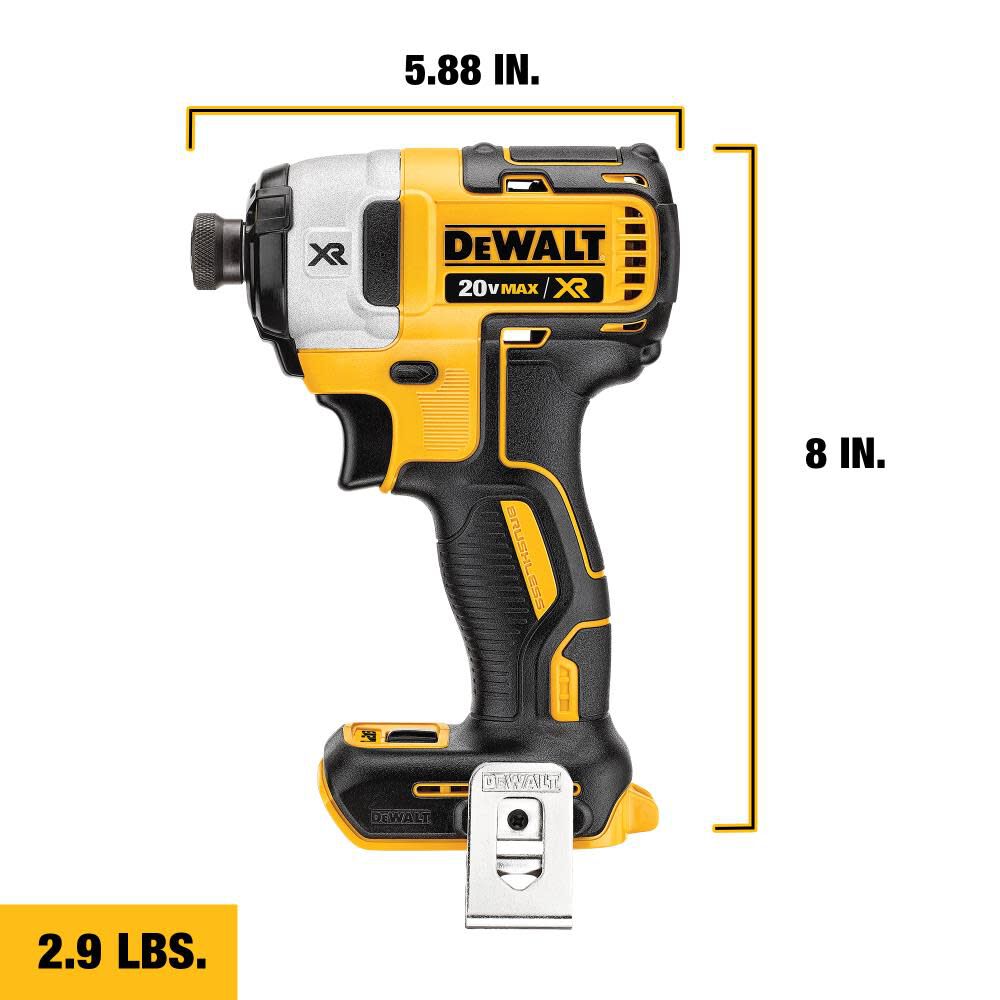 DEWALT 20V MAX XR Brushless 1 4 in 3 Speed Impact Driver Bare