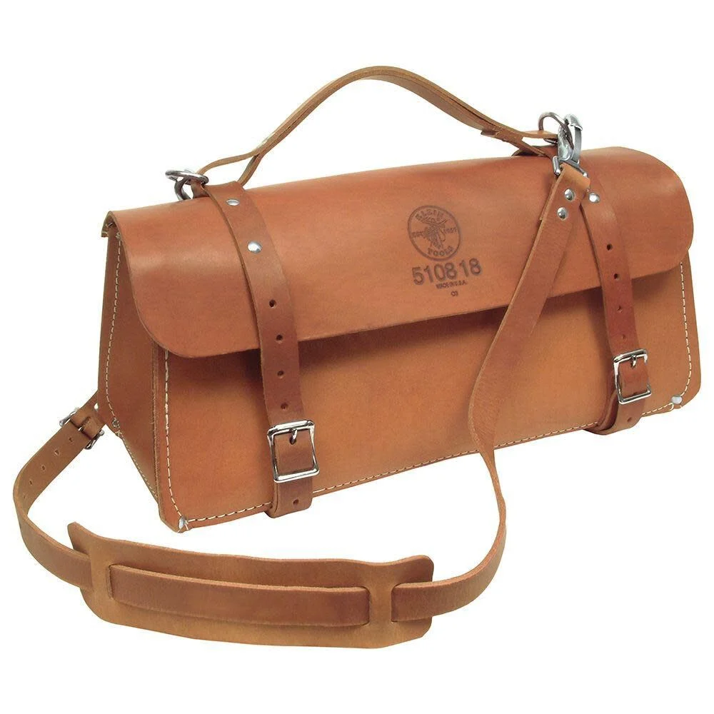 Klein Tools 18in Deluxe Leather Bag, large image number 1