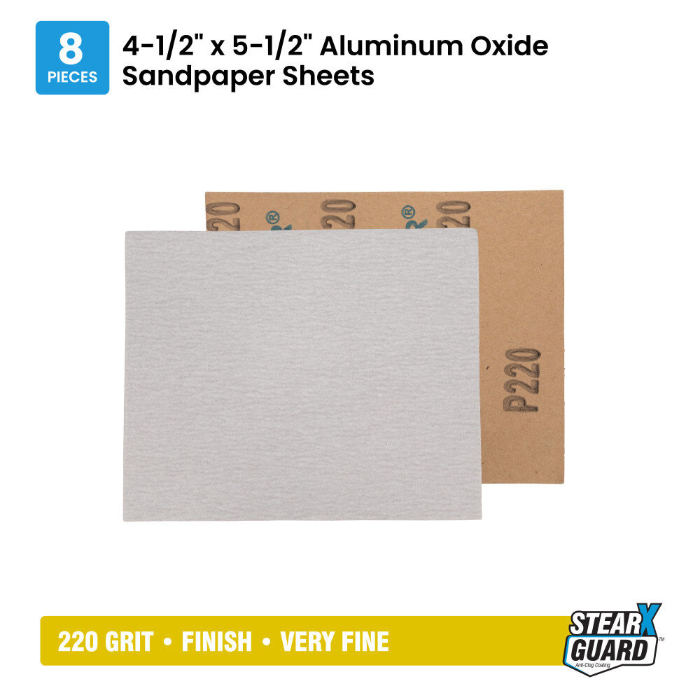 Spyder 8-Sheets Alum Oxide 220 Grit Sandpaper with Stearate, 4.5 x 5.5 Inch, large image number 7